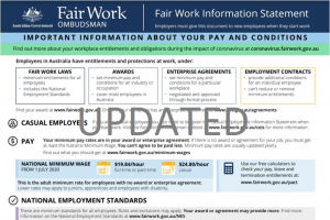 Updated Fair Work Information Statement